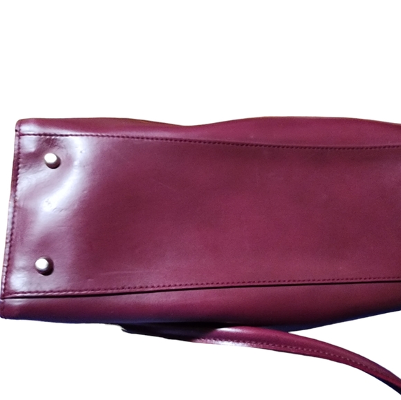 FURLA Made in Italy/Dark Burgundy Large Patent Leather Shoulder Bag Tote - Picture 7 of 12